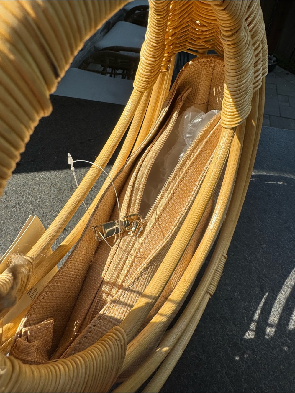 NEW Antik Kraft Wicker Structured Handheld vacation bag- Natural - Picture 5 of 8